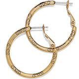 Small Hoop Charm Earrings- Gold