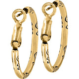 Small Hoop Charm Earrings- Gold